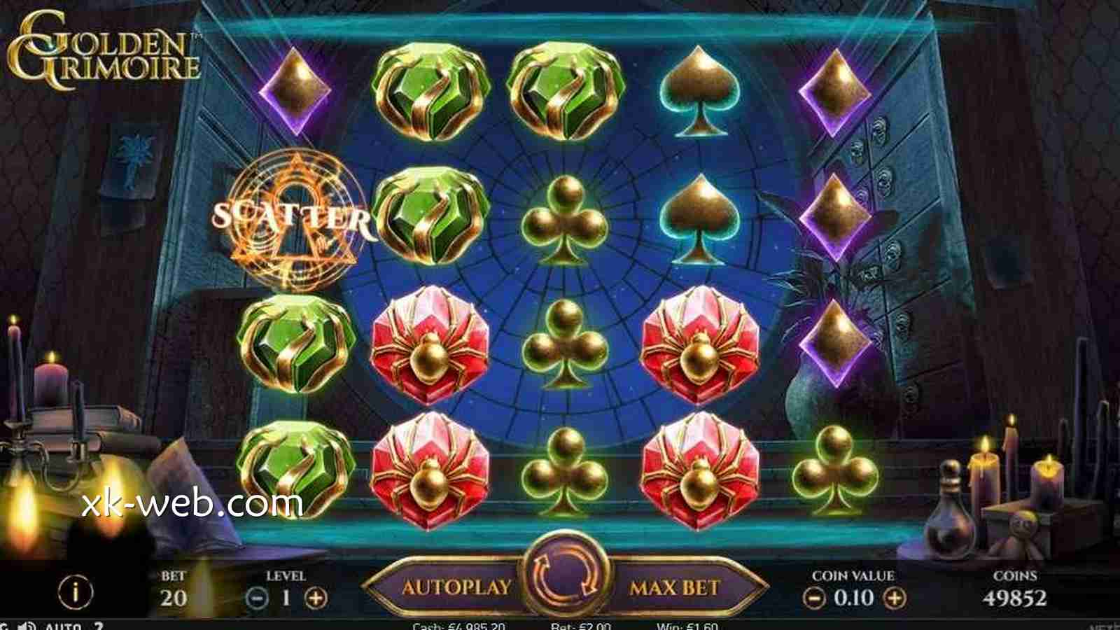 星空体育 | 《金色魔法书》老虎机游戏基础盘面